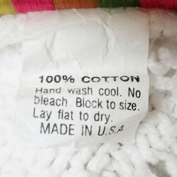 VINTAGE 1980s Carolina Colours White Long Sleeve Cropped Ruffle Collar Sweater - Picture 13 of 13